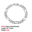 Effie Queen Italia Real 925 plata diamante corte Figaro cadena collar 5mm ancho 40-60cm largo mujer hombre cuello cadena joyería regalo SC34