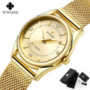 WWOOR Small Watch Women Luxury Brand Everyday Dress Bracelet Watches Silver Stainless Steel Diamond Wrist Watch For Women Clocks