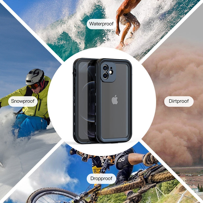 IP68 Real Waterproof Case For iPhone 13 12 Pro Max 12 Mini 11 Pro X 10 XR XS Max Clear Underwater Protect Water Proof Phone Case