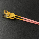 36Pcs/Set Red Gold Cutlery Set Stainless Steel Dinnerware Set Knife Fork Coffee Spoon Tableware Set Kitchen Dinner Tableware Set