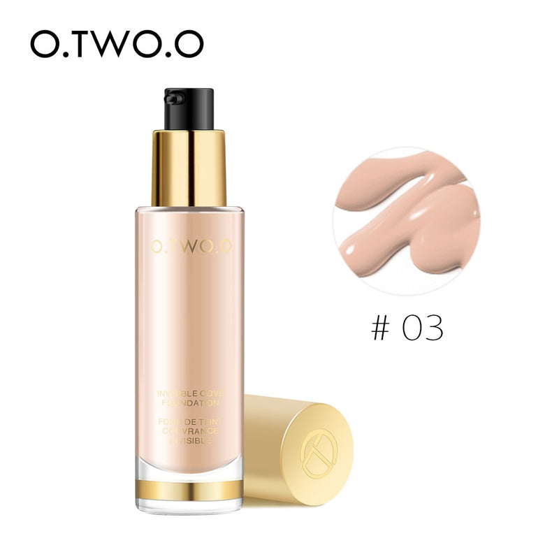 O.TWO.O Liquid Foundation Invisible Full Coverage Make Up Concealer Whitening Moisturizer Waterproof Makeup Foundation 30ml