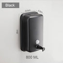 Dispensador de jabón de 500/800/1000/1200 ml, montaje en pared, dispensador de jabón de acero inoxidable 304 negro, bomba de jabón de baño a prueba de fugas