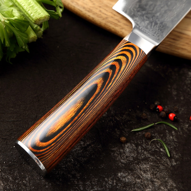 XITUO, 1-4 Uds., juego de cuchillos de cocina, cuchillo de cocina de acero damasco japonés VG10, chef, deshuesado, pelado, Santoku, cuchillos de utilidad, mango de madera