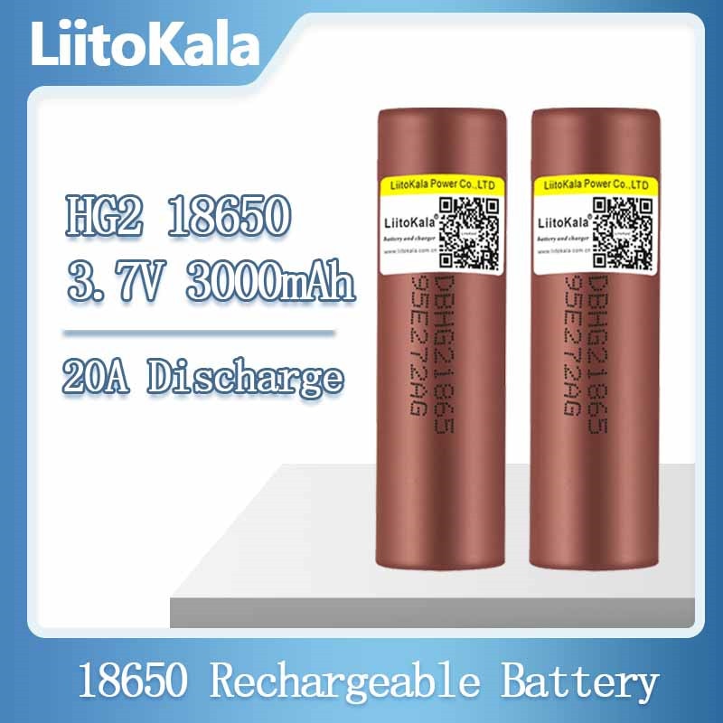 Caliente LiitoKala nuevo Original 3,7 v 18650 HG2 3000mAh baterías recargables de litio descarga continua 30A para herramientas eléctricas de Dron