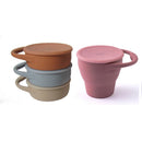 New Colors Baby Silicone Snack Cup Toddle Portable Food Storage Box Portable Snacks Container BPA Free Silicone Soft Lid