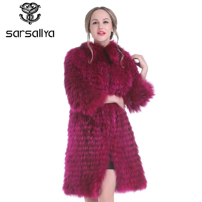 Fox Fur Coats Women Silver Fox Natural Fur Coats Female Autumn Knitted Long Genuine Fur Jackets Ladies Fashion Luxury 2020 New