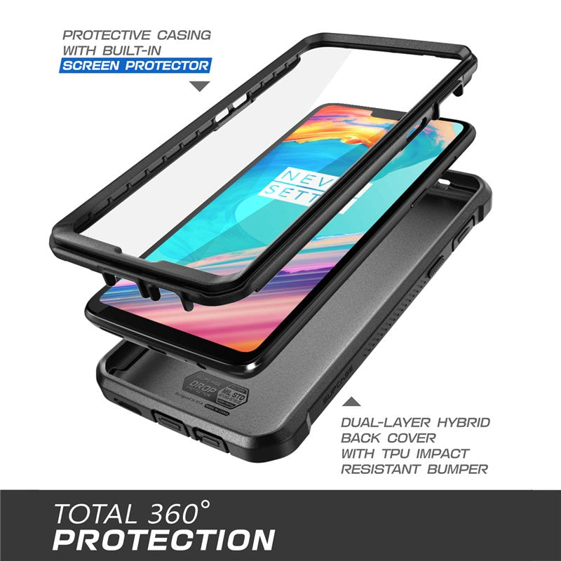 SUPCASE für OnePlus 6 Hülle UB Pro Robuste Ganzkörper-Holster-Schutzhülle mit integrierter Displayschutzfolie für One Plus 6-Hülle