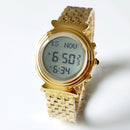 AL Harameen Fajr Time Watch with Azan and Qibla Direction Water Resistant Stainless Steel Islamic Lady Prayer Clock
