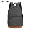 TINYAT Men Male Canvas Backpack Gray Casual Rucksacks 15inch Laptop Backpacks College Student School Bag Backpack Women Mochila