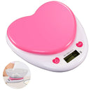 Portable Digital Kitchen Scale LCD Monitor Auto Zero Auto Poweroff Solid Heart Shape Gift For Measuring Weight Food Water Powder