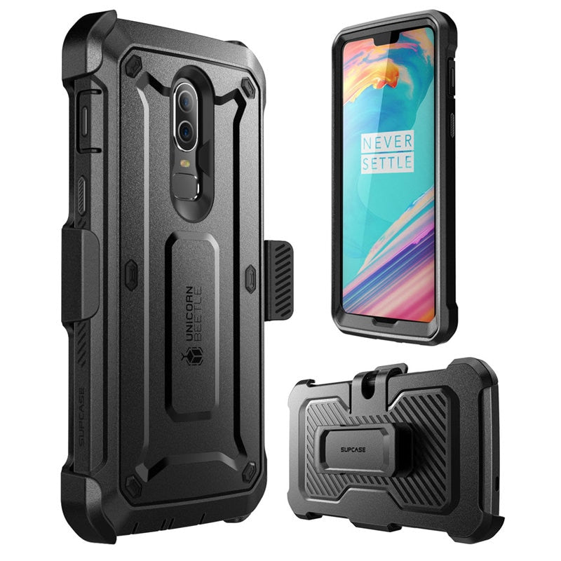 SUPCASE für OnePlus 6 Hülle UB Pro Robuste Ganzkörper-Holster-Schutzhülle mit integrierter Displayschutzfolie für One Plus 6-Hülle