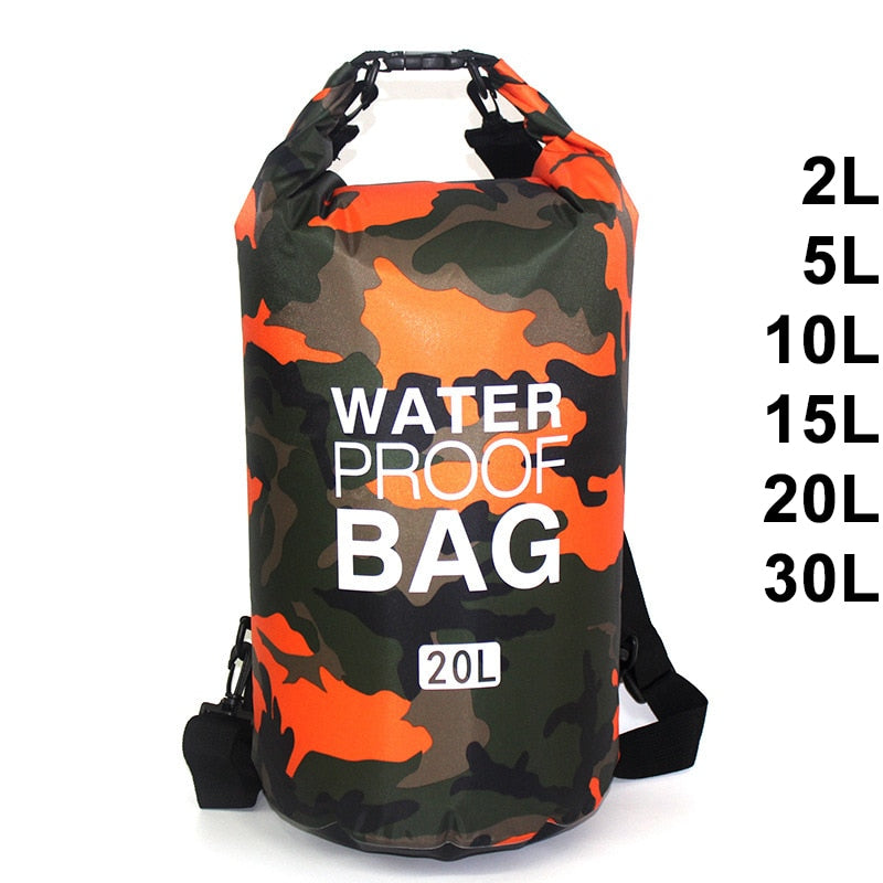 Waterproof Swimming Bag Dry Sack Camouflage Colors Fishing Boating Kayaking Storage Drifting Rafting Bag 2L 5L 10L 15L 20L 30L