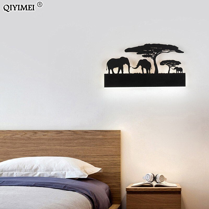 Romantic Wall lamps acrylic lampshade lighting fixture upside warm down cool for living room bedside Animal lights AC110-260V