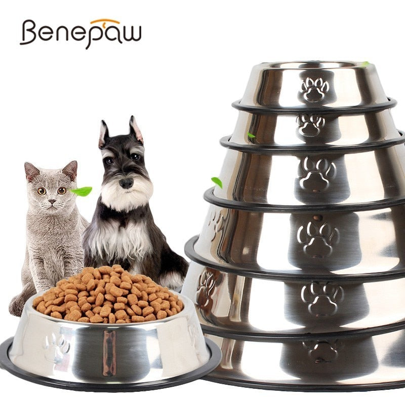 Benepaw Edelstahl-Wasserfutter-Napf für Hunde, langlebig, klein, mittel, groß, Hund, Futternapf, Haustier, rutschfest, für Welpen und Katzen