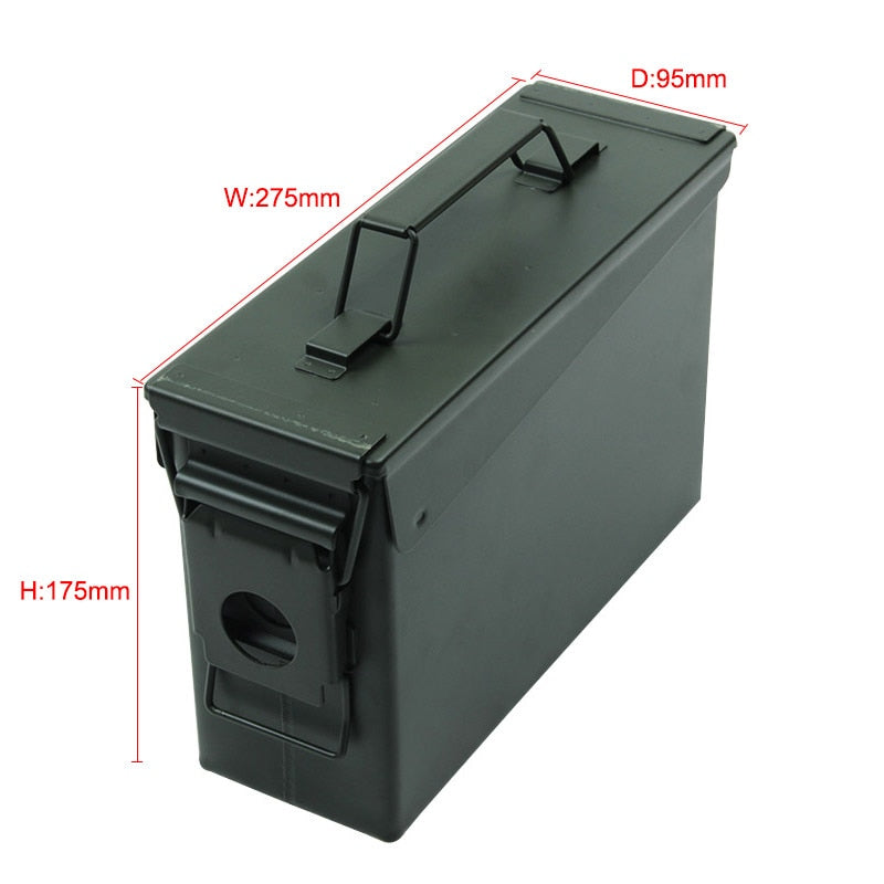 30 Cal Metal Ammo Case Can – Military and Army Solid Steel Holder Box for Long-Term Shotgun Rifle Nerf Gun Ammo Storage