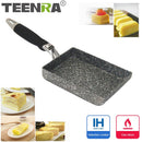 TEENRA Aluminium Alloy Fried Eggs Pans Mini Square Non-Stick Japanese-Style Frying Pan Fried Eggs Pans Maker Breakfast Pot