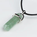 LFPU Natural Stone Pendant Bullet Shape Healing Point Crystal Stone Pendant Necklace Women Jewelry