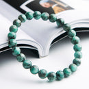 Pulsera de cuentas redondas de cristal Esmeralda verde Natural auténtica, 7mm, 8mm, 9mm, 10mm, piedra preciosa para mujer, pulsera más rara, joyería AAAAA