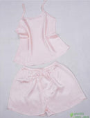 Women 100% Natural Silk 16 momme satin silk Camisole with Shorts Pajama Set Sleepwear M-2XL YM004
