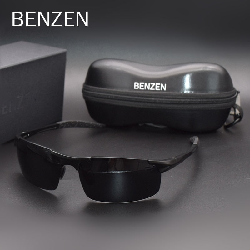 BENZEN Polarized Sunglasses For Men Quality Al-Mg Sports Sun Glasses Male UV Protection Outdoor Driver Glasses Goggles 9333