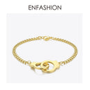 ENFASHION Punk Handcuffs Bracelets Bangles Stainless Steel Viking Lock Chain Bracelet For Women Jewelry Couple Gifts BM192013