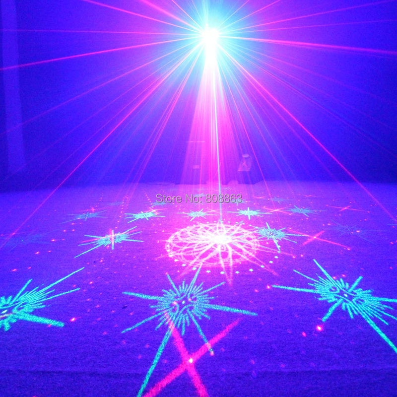 ESHINY Mini RGB 5 lentes láser 128 patrones proyector azul Led Club fiesta en casa Bar DJ Disco Navidad baile escenario efecto luz N60T155