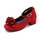 Pink Red Black Childrens Girls Leather Shoes for Kids High Heeled Girls Princess Shoes For Party Wedding Big Girls Dress Shoes