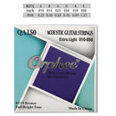 Orphee 6Pcs Acoustic Guitar Strings QA Series Folk Hexagonal Steel Core 80/20 Bronze Wire Super Light Tension Guitar Accessories