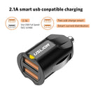 USLION Mini 2 Port USB Car Charger Adapter For iPhone Samsung QC3.0 Fast Charging USB Charger Mobile Phone Dual USB Car-charger