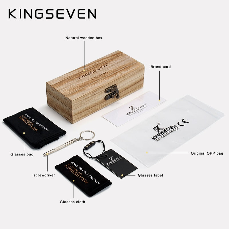 KINGSEVEN Handmade 2022 Natural Wooden Men&