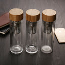 Travel Drinkware Tragbare doppelwandige Teeflasche aus Glas Tee-Ei Glasbecher Edelstahlfilter Der Teefilter