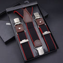 Genuine Leather Men's Suspenders  3/6 Clips Braces Suspensor Adjustable Belt Strap Bretelles Vintage Male Garter For Shirt