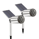 Luz solar de jardín a prueba de agua IP65 Foco solar para exteriores Lámpara de paisaje Sunpower inalámbrica para camino de entrada de jardín