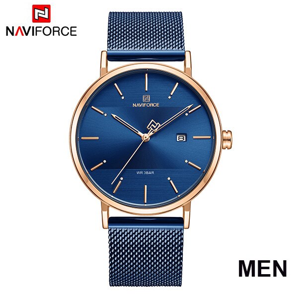 NAVIFORCE Couple Watch Luxury Quartz Mens Watch Women Simple Wristwatch Clock for Male Female Waterproof Lovers Gift Watch 2019