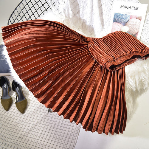 2022 Spring Women Long Pleated Skirt High Waist Women Long Skirt Female Autumn High Quality Women Maxi Skirt Vintage Saia