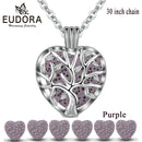 Eudora 20mm Lava Necklace Pendant Heart Volcanic Stone Tree of life Cage Pendant Necklace For DIY Essential Oil Perfume KFC10N20