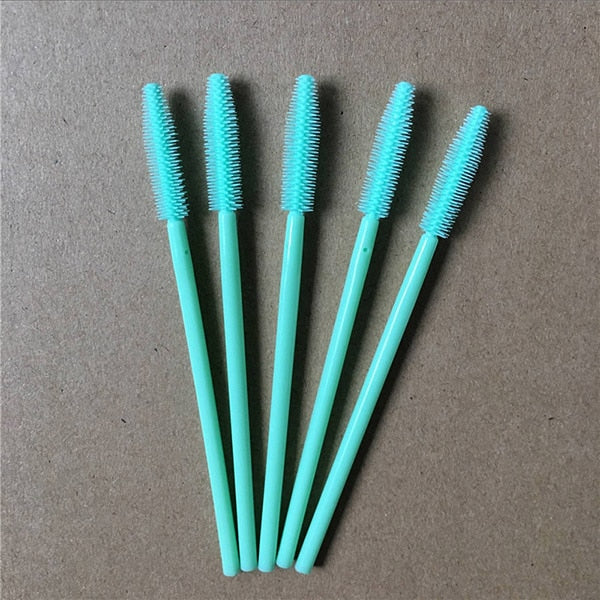 200 pcs/lot Silicone Eyelashes Brushes Mix Colors Disposable Mascara Wands Lashes Makeup Brushes For Eyelash Extension