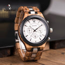 Reloj BOBO BIRD para hombre, relojes elegantes de lujo de madera, cronógrafo militar de cuarzo, gran regalo para hombre, reloj masculino W-R22