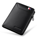 WILLIAMPOLO Coin Purses Genuine Leather Men Wallet With Card Holder Short Purse Zipper Wallets Casual Standard Wallets PL293