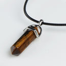 LFPU Natural Stone Pendant Bullet Shape Healing Point Crystal Stone Pendant Necklace Women Jewelry