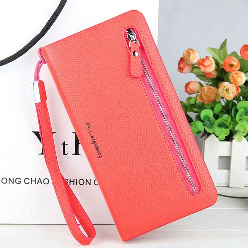 Baellerry Card holder Women Wallets Leather Long Design Quality Passport Cover Casual Women Purse Zipper Multi-function Wallet