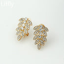 Liffly Fashion Dubai Gold Jewelry Sets Flower Shape Crystal Necklace Bracelet Ring Earring Bridal Wedding Jewelry Accessories