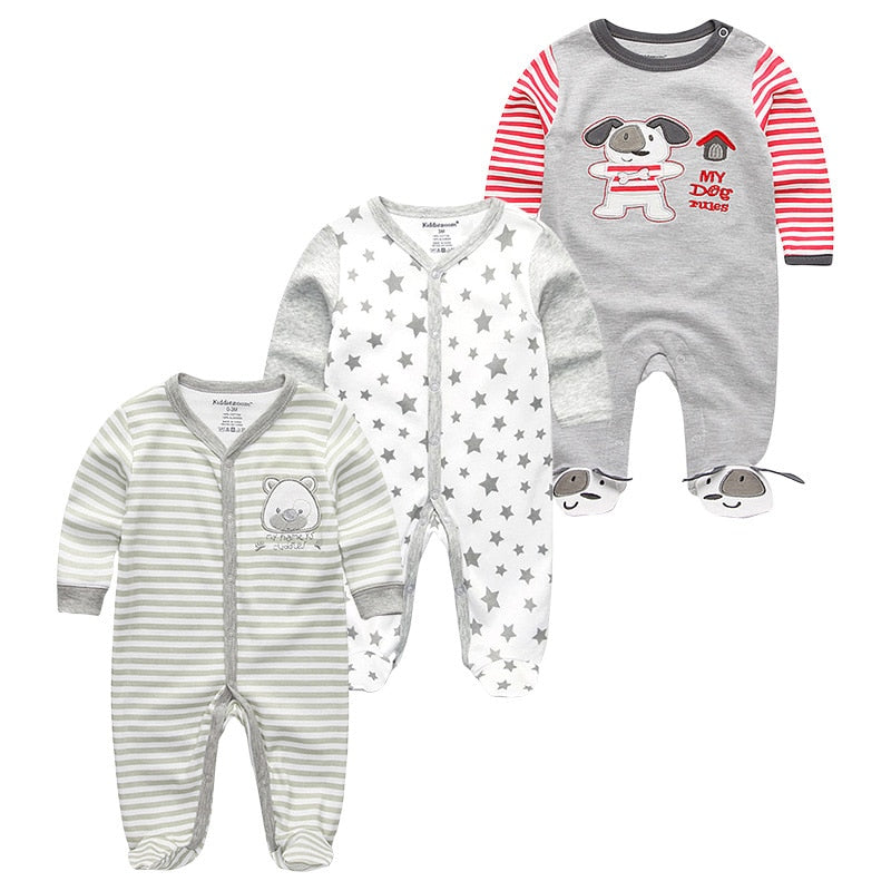 2020 Newborn Cotton 3PCS Baby Boy Clothes Romper Autumn 0-12M Baby Girl Clothes Full Sleeve Girls Baby Clothing Roupas de bebe