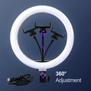 Anillo de luz LED para Selfie regulable para vídeo, lámpara de anillo USB, luz de fotografía con soporte para teléfono, trípode de 2M para maquillaje de Youtube