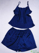 Women 100% Natural Silk 16 momme satin silk Camisole with Shorts Pajama Set Sleepwear M-2XL YM004