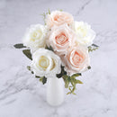 6 Heads White Rose Artificial Flowers Silk High Quality for Wedding Decoration Winter Fake Big Flowers Red for Home Decor Autumn