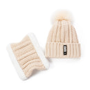 New Women Warm Thick Hat Fashion Winter Hats For Woman Add Fur Lined Knitted Cap Letter B Beanie Hat Girls Pompom Knitted Hat