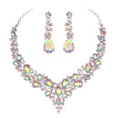 Delicate Women Austrian Crystal Jewelry Sets 16 Colors For Bridal Wedding Necklace And Earrings Sets Lady Party Fashion Jewelry