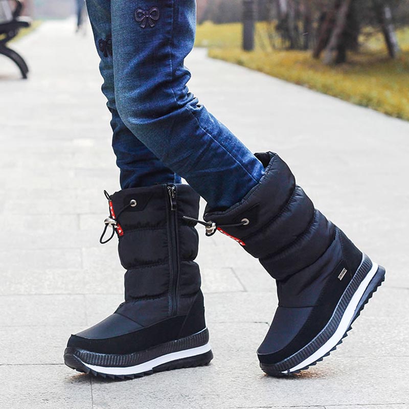 Winter-Plattform Damen Stiefel Kinder Gummi Anti-Rutsch-Schneestiefel Schuhe für Damen Wasserdichte warme Winterschuhe Botas