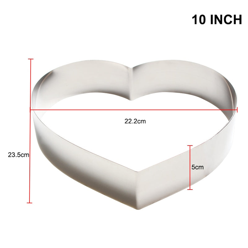 7-14INCH Heart Circle Shape Wedding Cookie Cutter Fondant Cake Mold Mousse Cake Ring Baking Pastry Decoration Mold Kitchen Tool